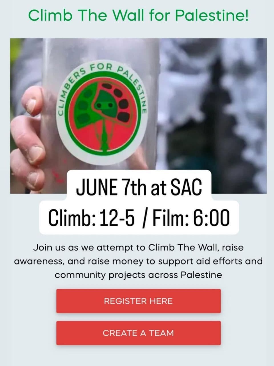 Join Climbers for Palestine