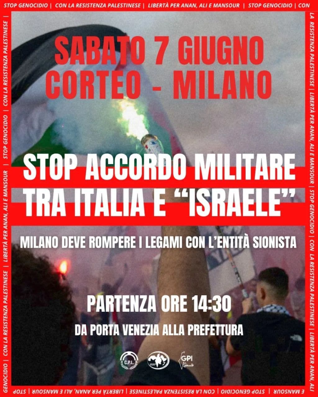 STOP ACCORDO MILITARE TRA ITALIA E "ISRAELE"