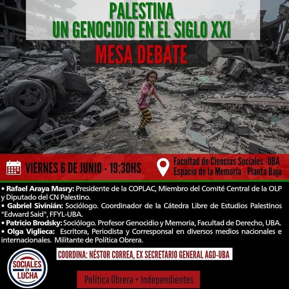 PALESTINA UN GENOCIDIO EN EL SIGLO XXI MESA DEBATE