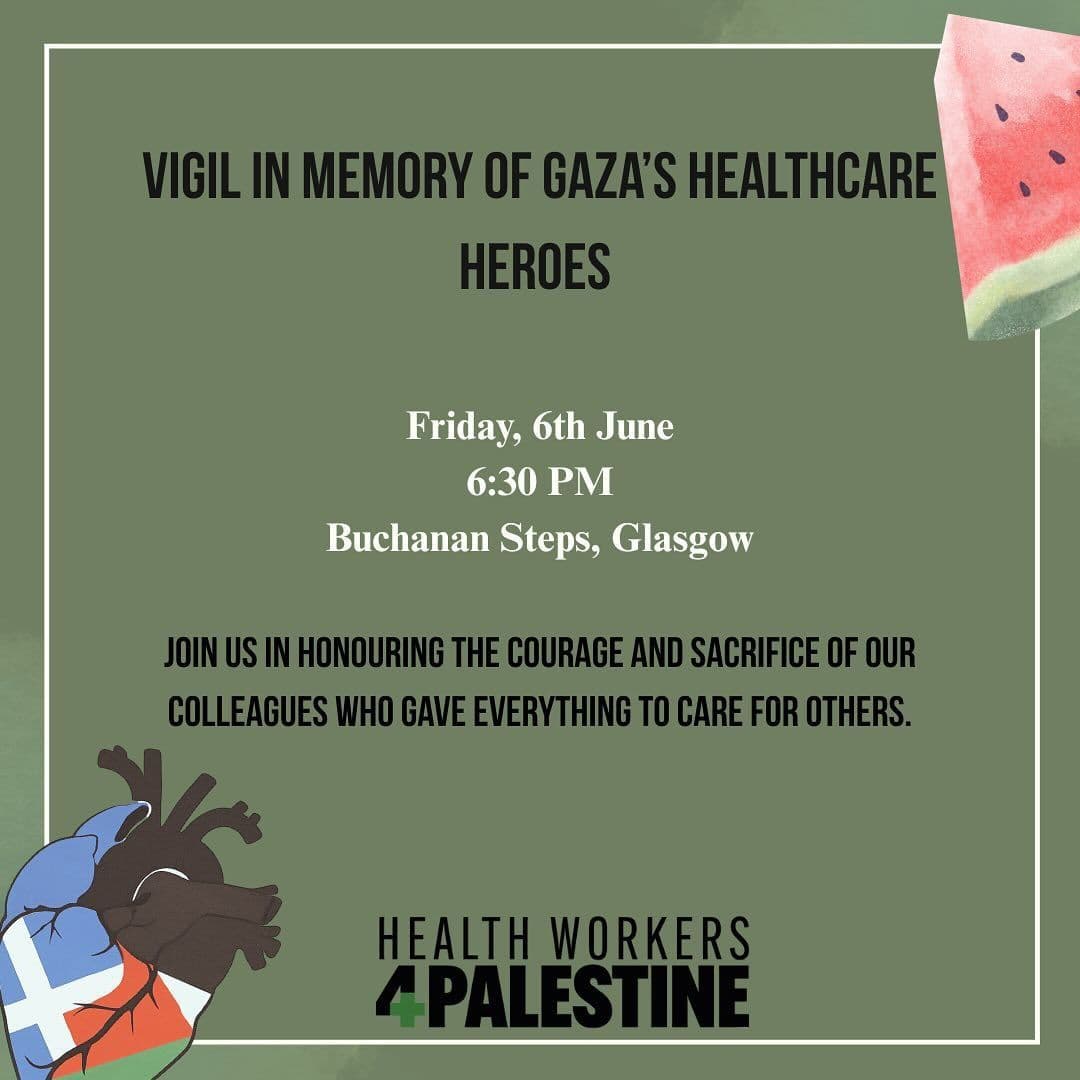 VIGIL IN MEMORY OF GAZA'S HEALTHCARE HEROES