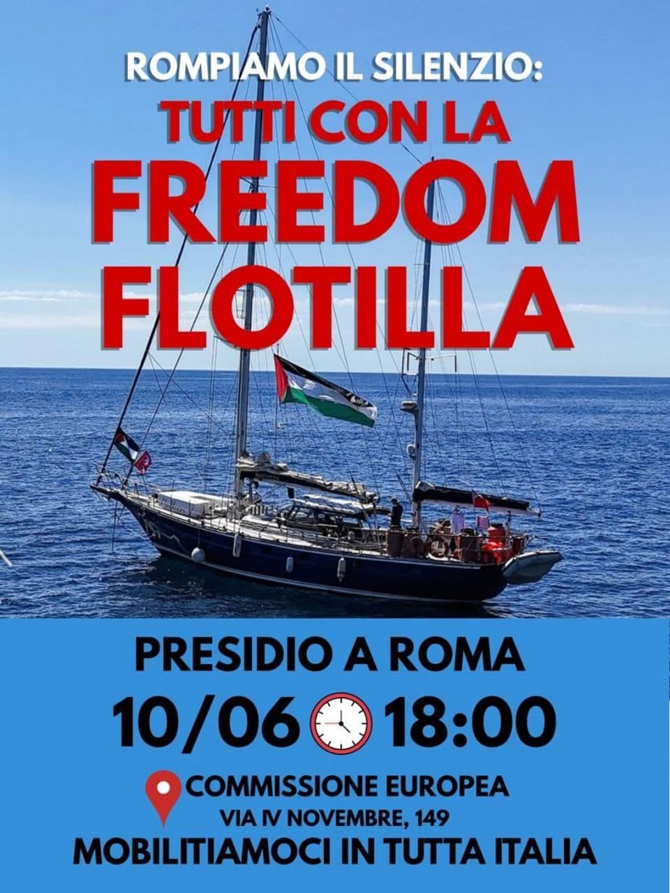 ROMPIAMO IL SILENZIO: TUTTI CON LA FREEDOM FLOTTILLA