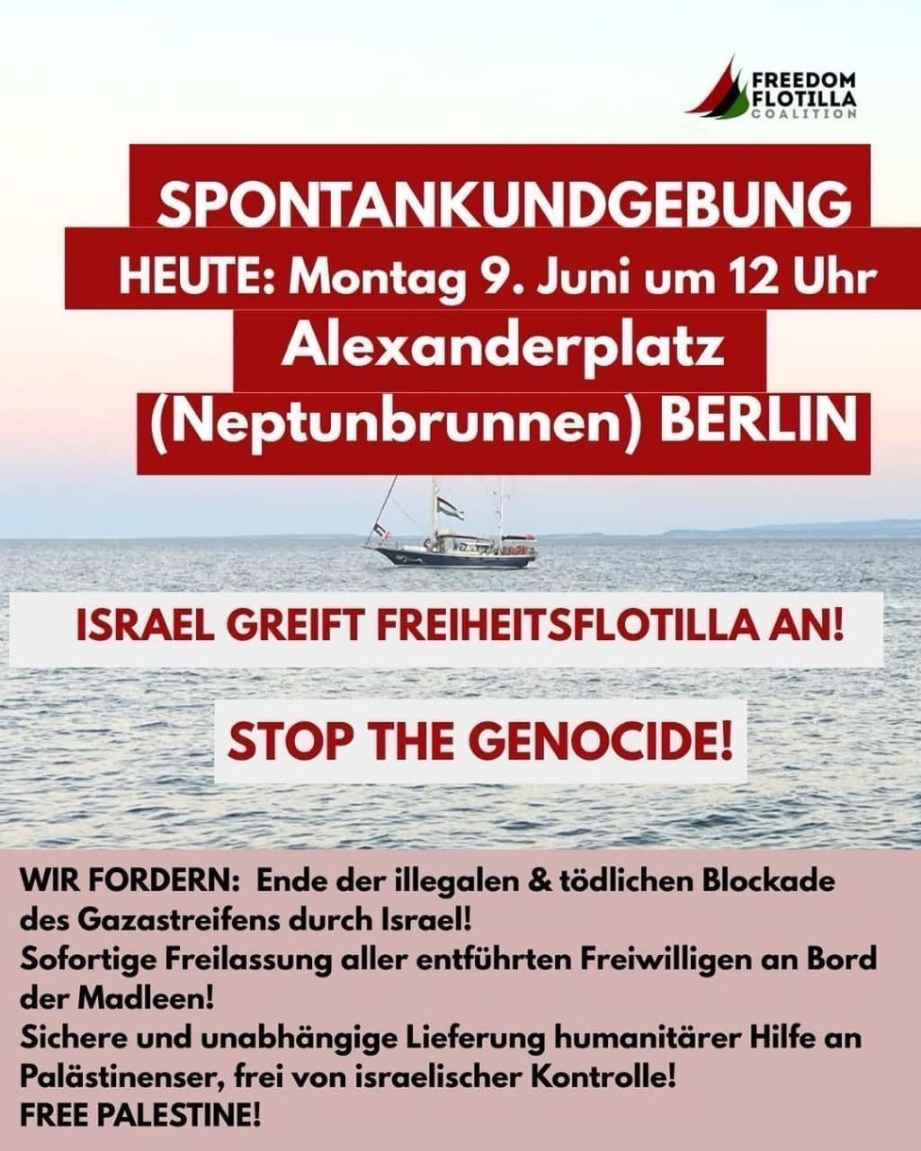 ISRAEL GREIFT FREIHEITSFLOTILLA AN!