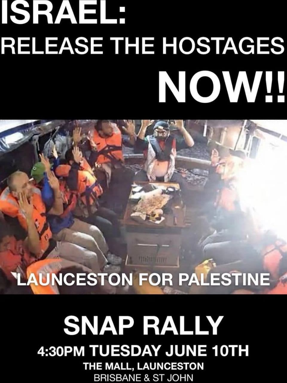 israel: RELEASE THE HOSTAGES NOW!!