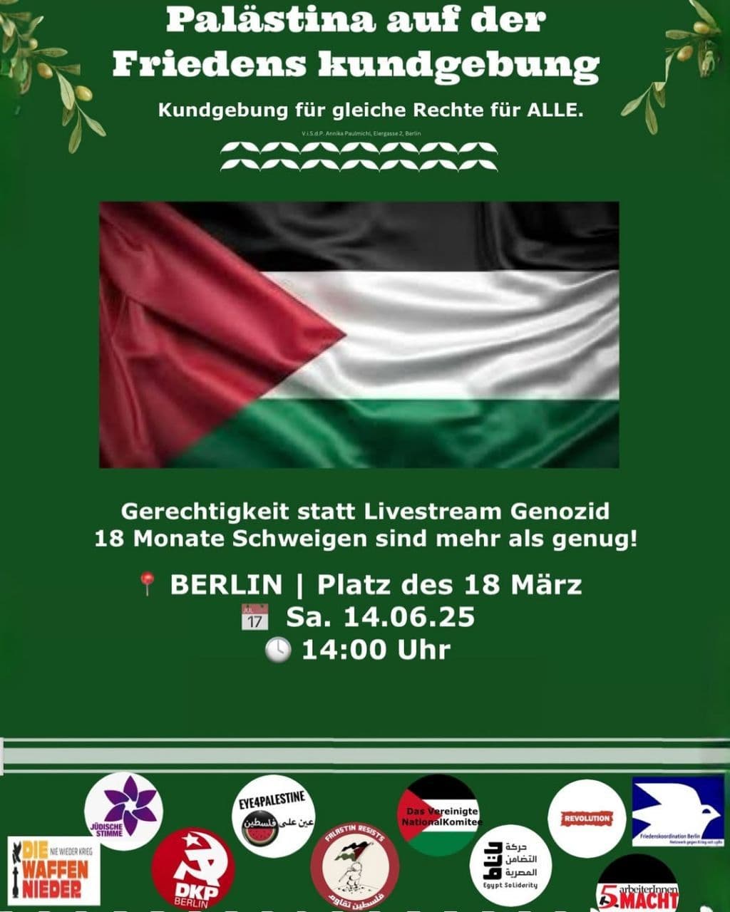Palästina auf der Friedens kundgebung