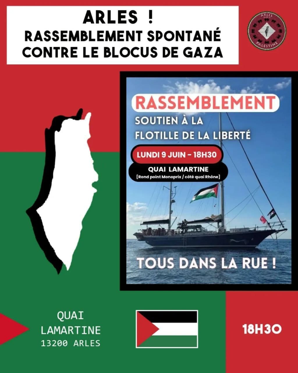 Rassemblement spontané / Contre le blocus de Gaza