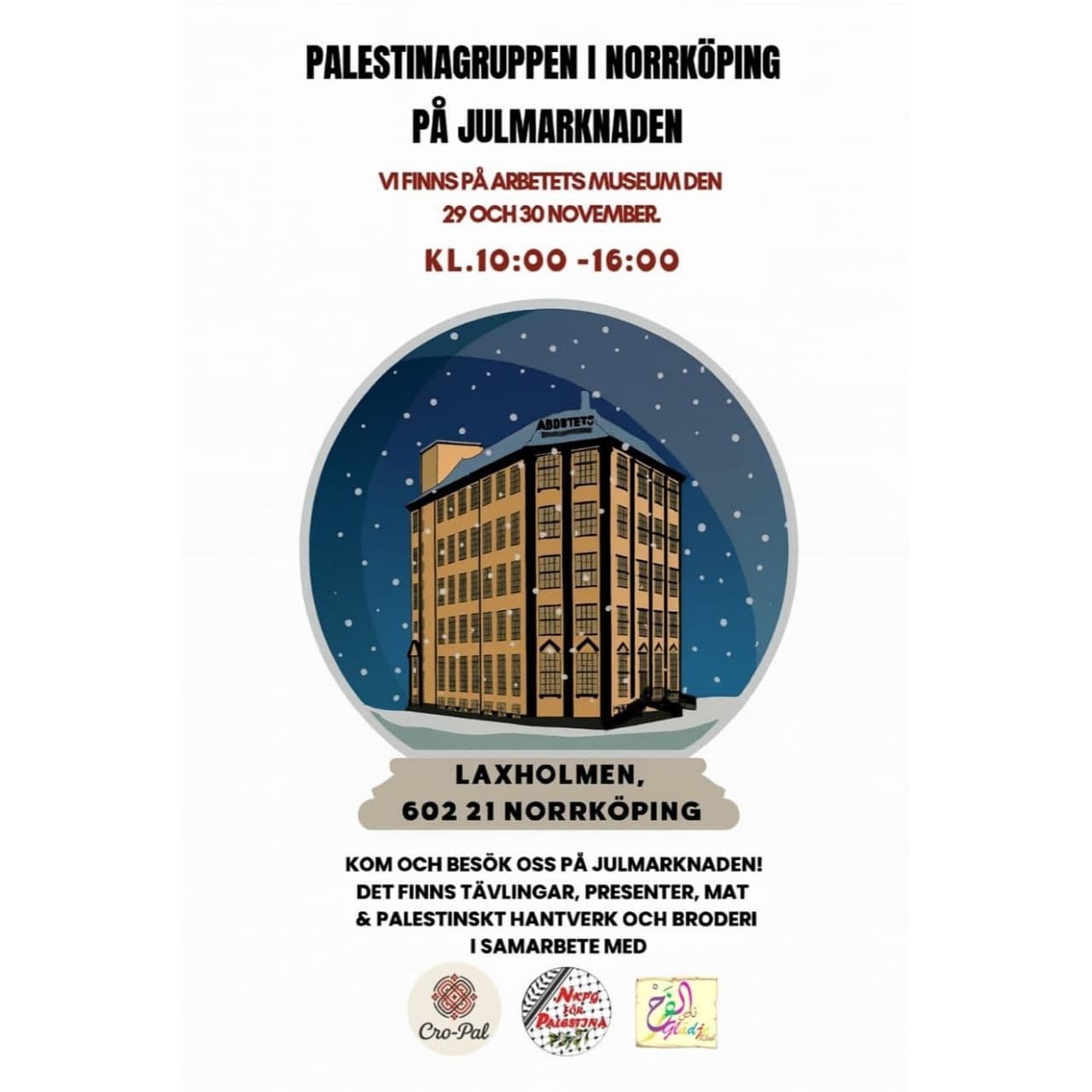 PALESTINAGRUPPEN I NORRKÖPING PÄ JULMARKNADEN