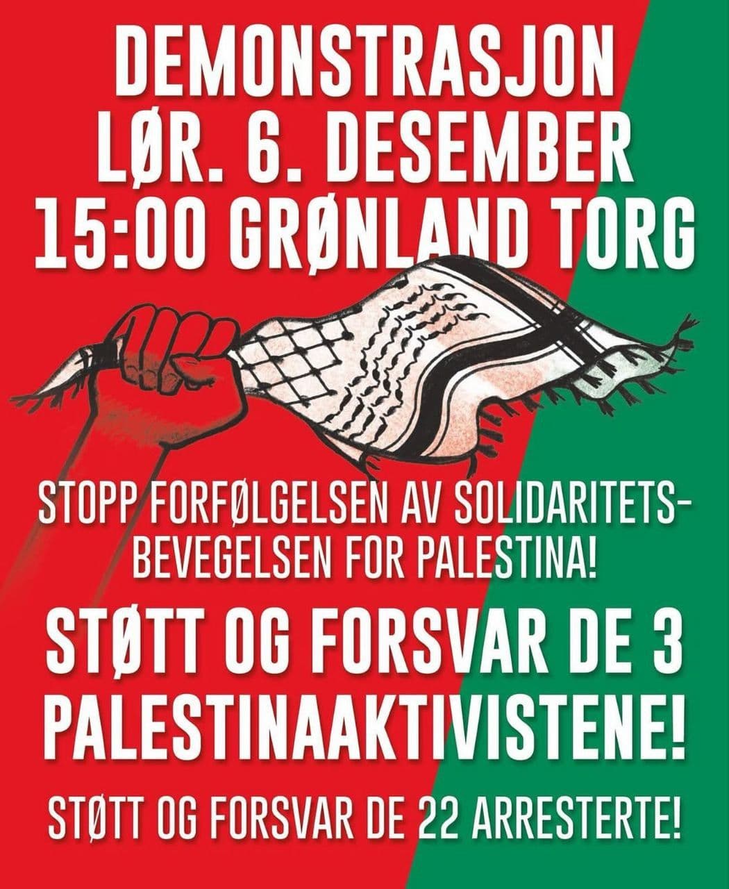 STOTT OG FORSVAR DE 3 PALESTINAAKTIVISTENE!