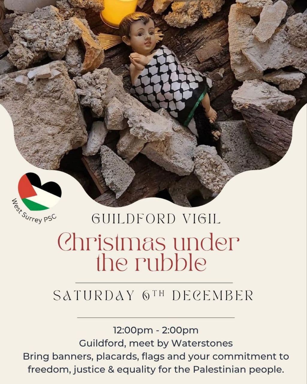 GUILDFORD VIGIL Christmas under the rubble