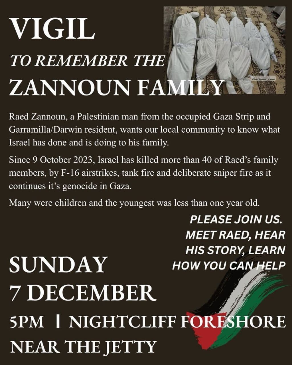 VIGIL TO REMEMBER THE ZANNOUN FAMILY