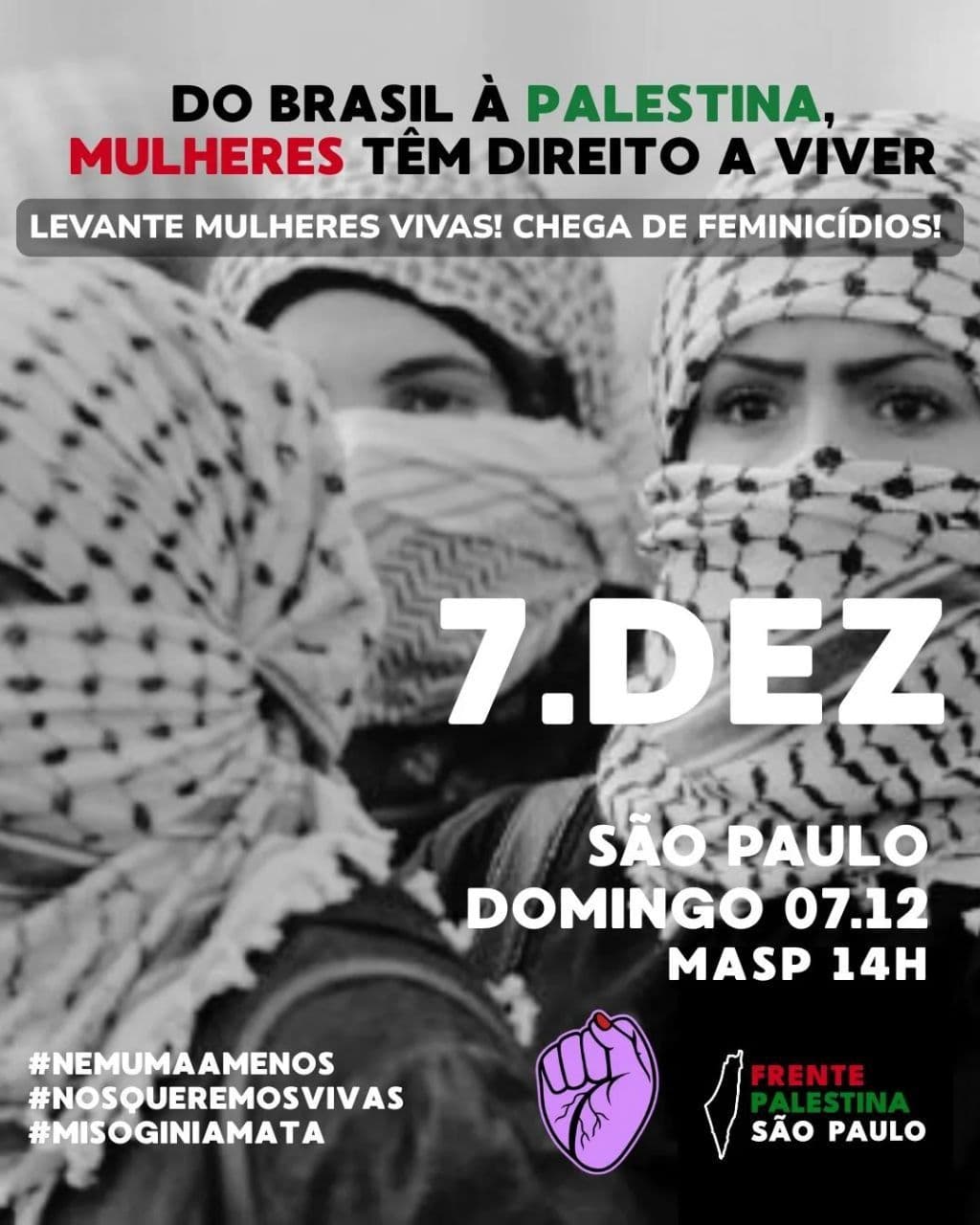 DO BRASIL À PALESTINA, MULHERES TÊM DIREITO A VIVER