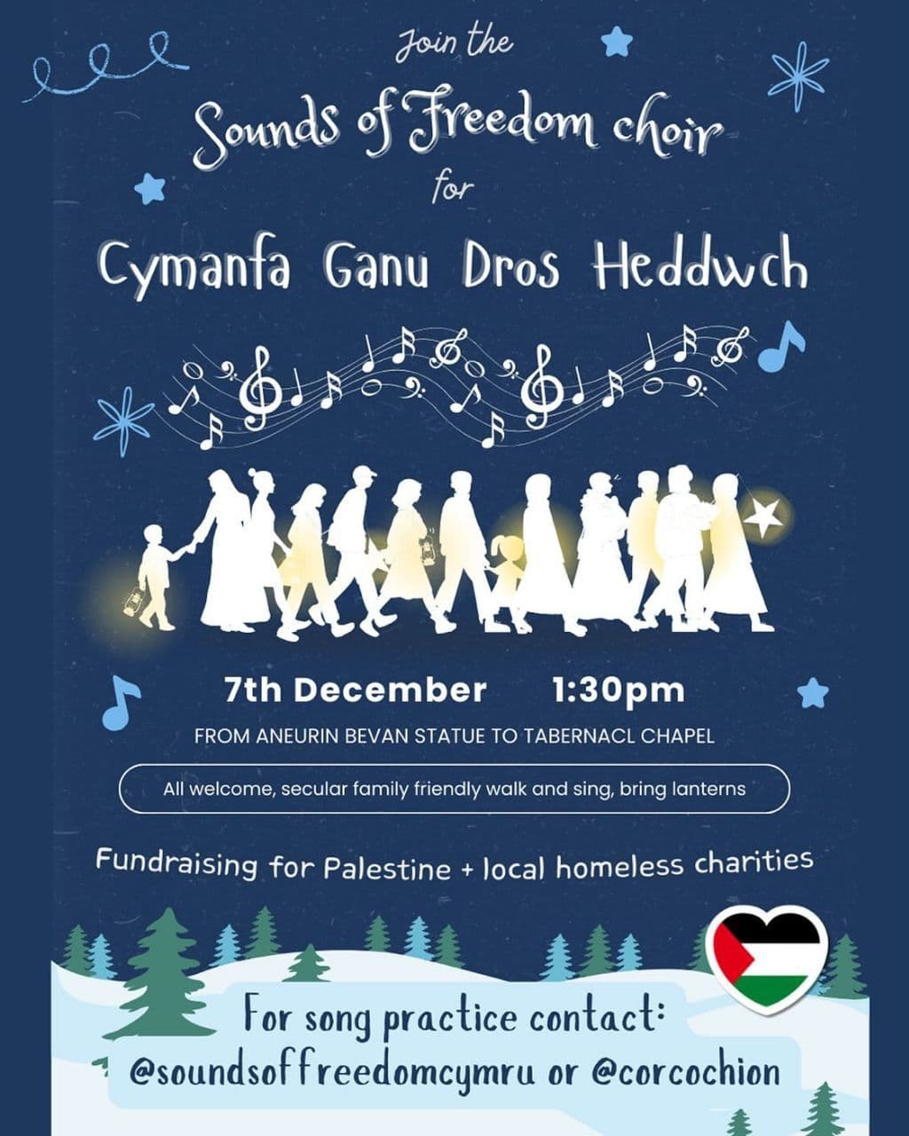 Join the Sounds of Freedom choir for Cymanfa Ganu Dros Heddwch