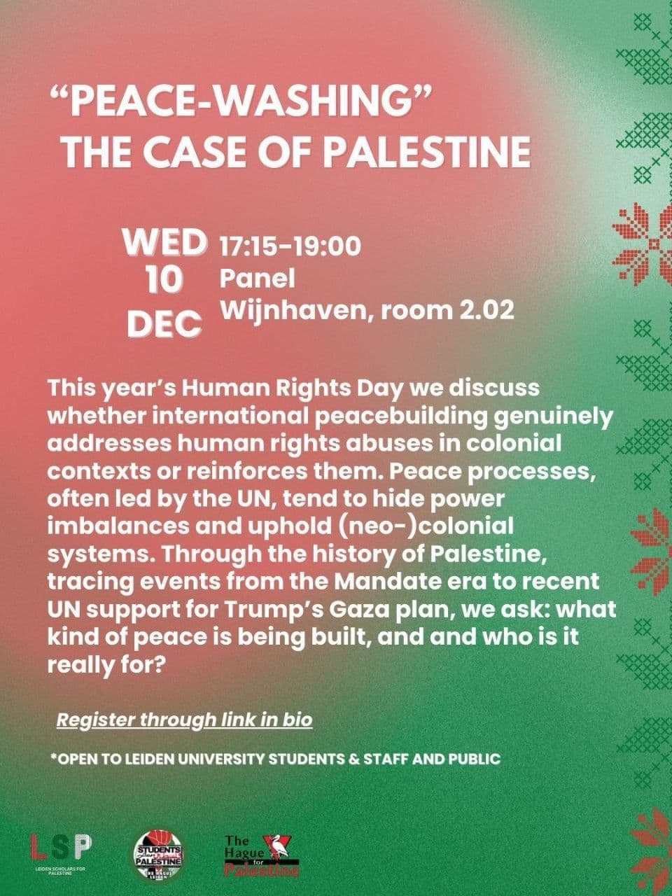 "PEACE-WASHING" THE CASE OF PALESTINE