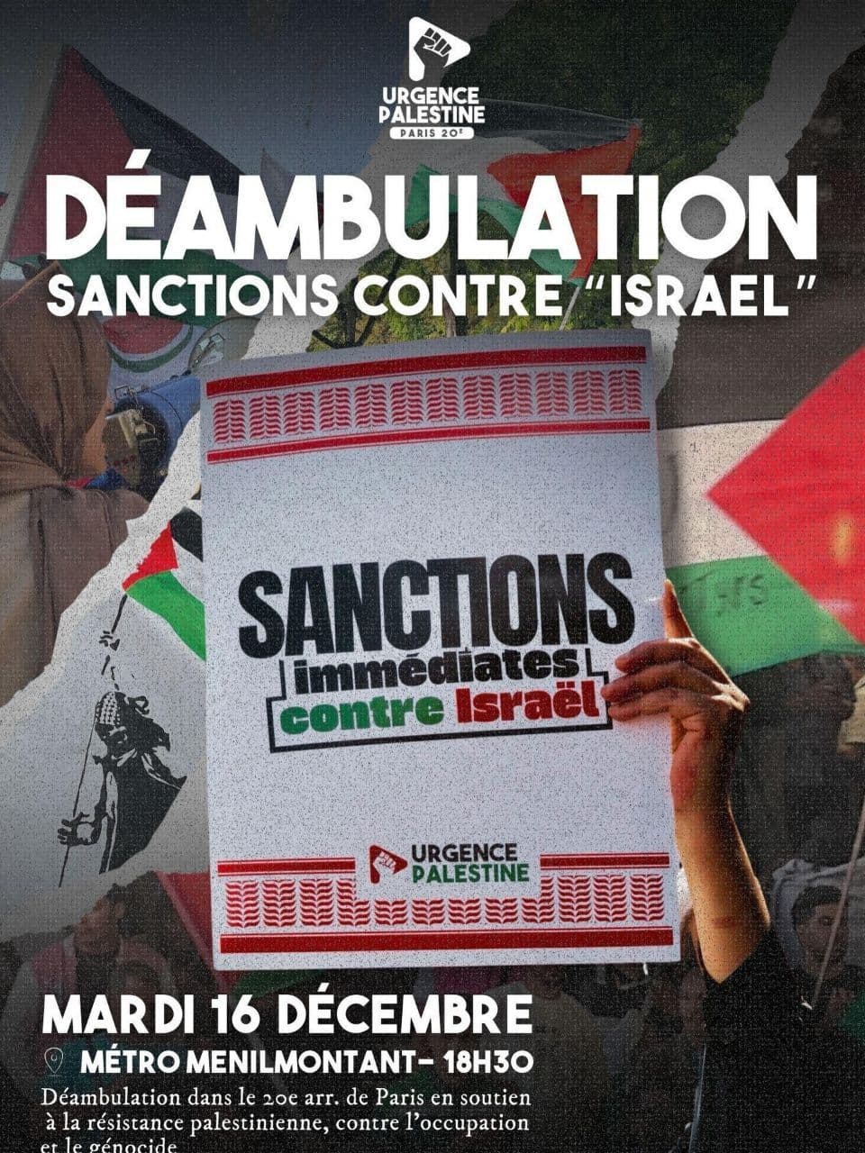 DÉAMBULATION SANCTIONS CONTRE "ISRAEL"