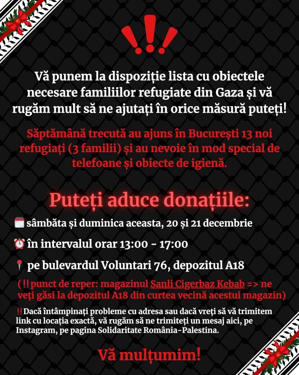 Puteti aduce donatiile: