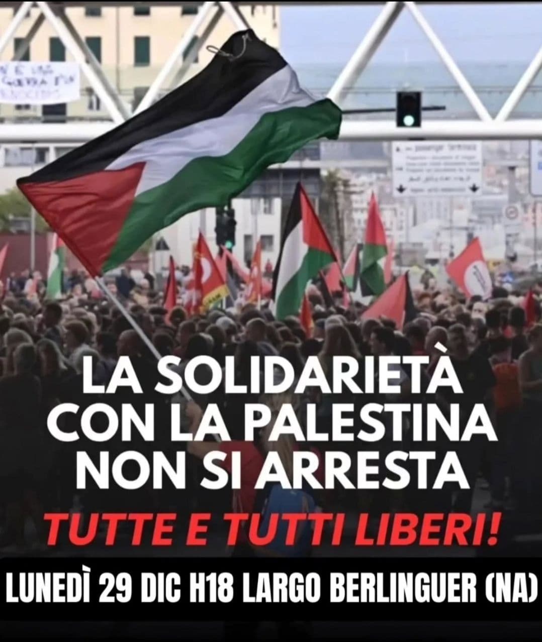 LA SOLIDARIETÀ CON LA PALESTINA NON SI ARRESTA