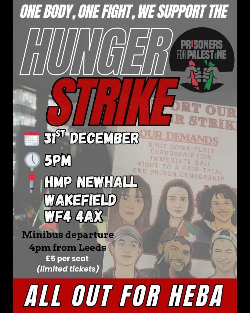 ONE BODY, ONE FIGHT, WE SUPPORT THE HUNGER STRIKE