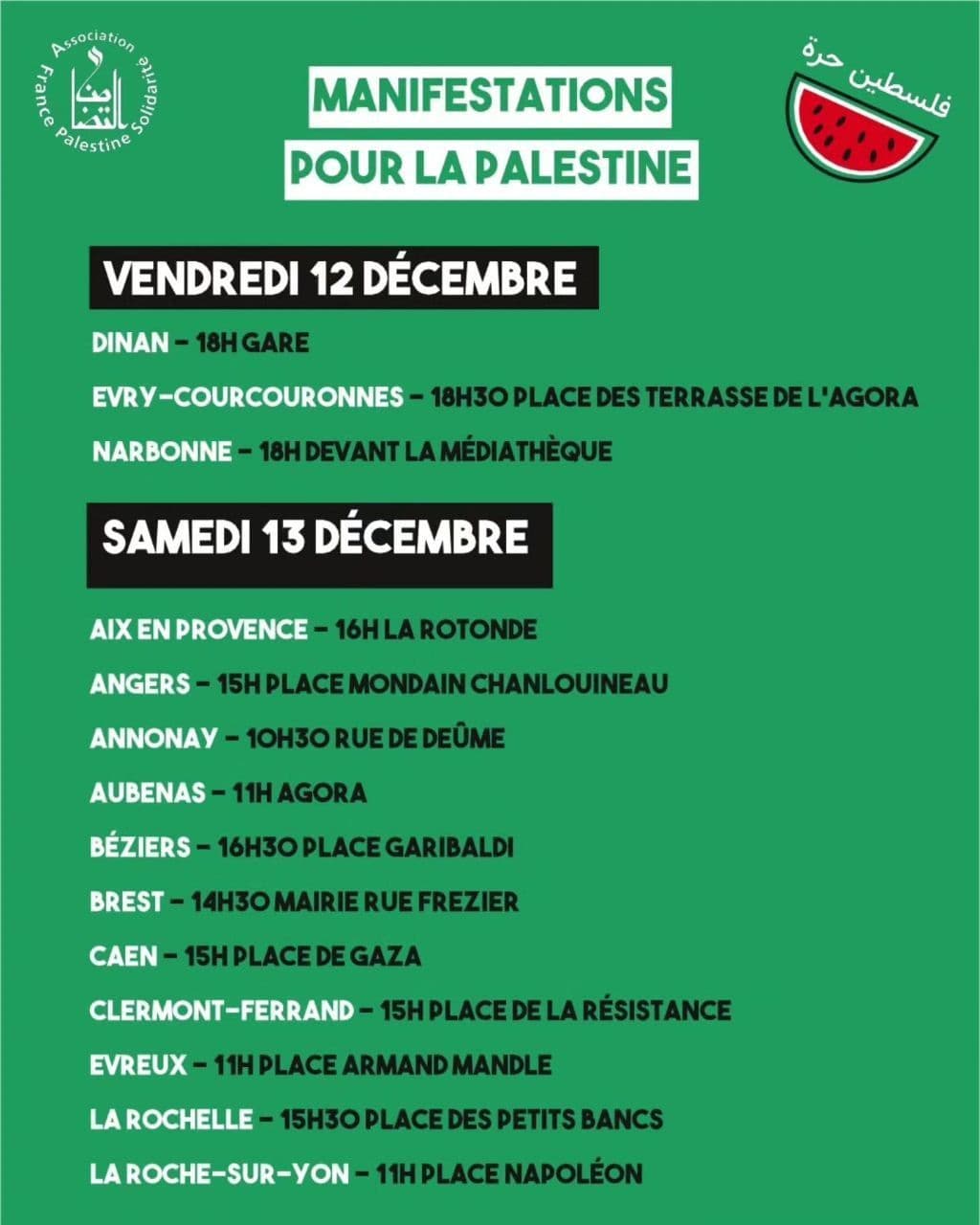 MANIFESTATIONS POUR LA PALESTINE / La Roche-sur-Yon