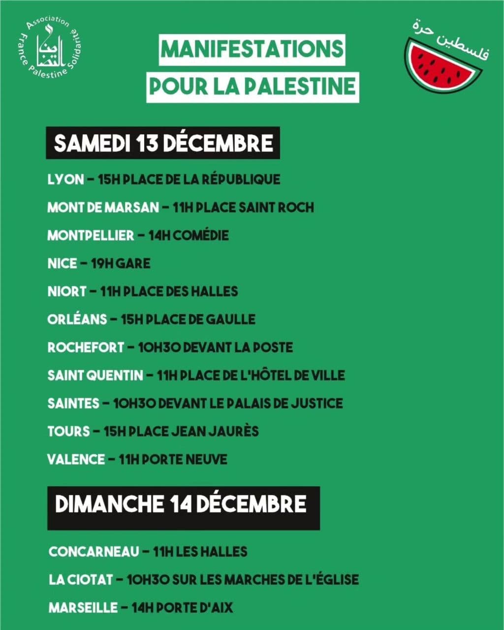 MANIFESTATIONS POUR LA PALESTINE / Saintes