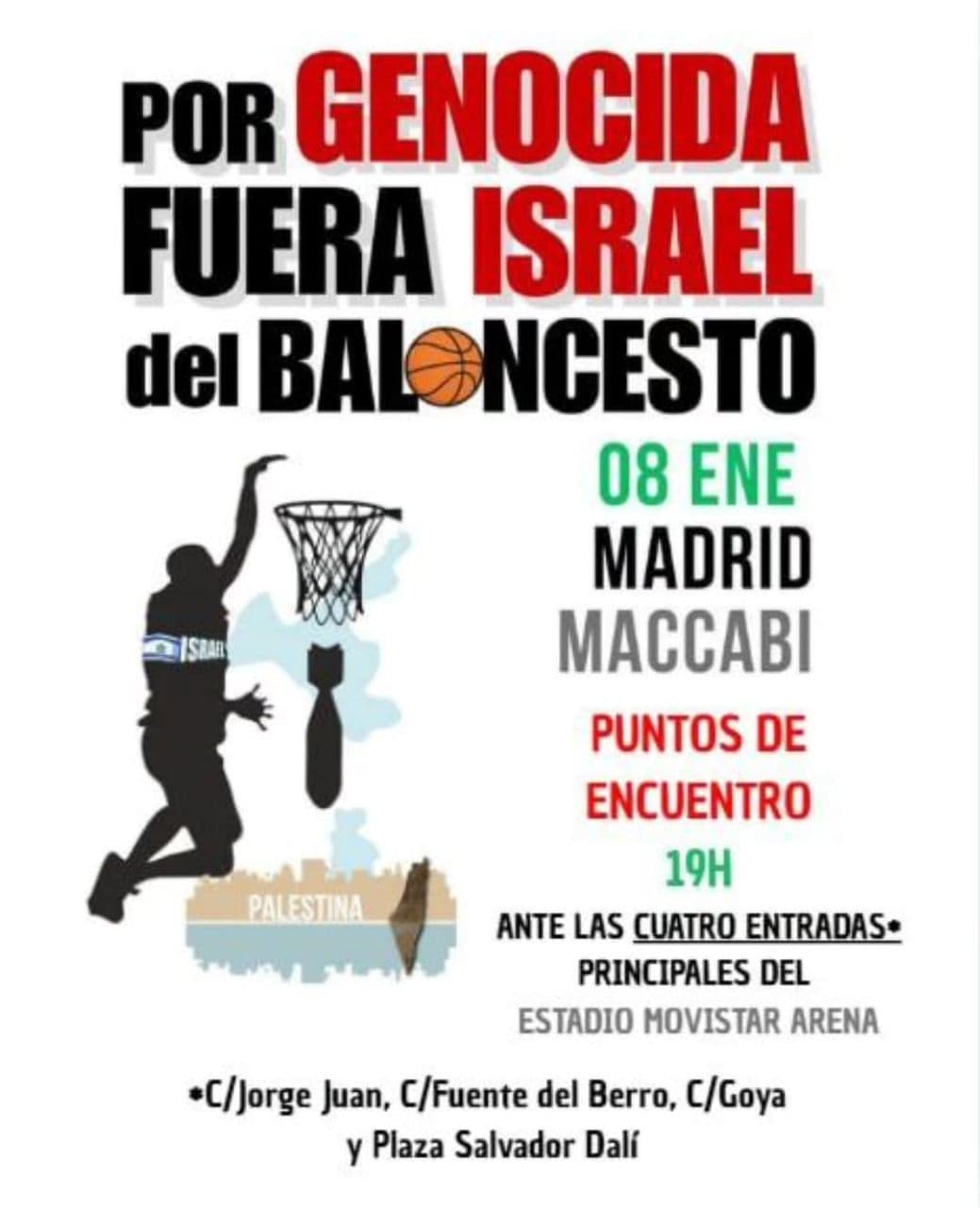 POR GENOCIDA FUERA ISRAEL del BALONCESTO