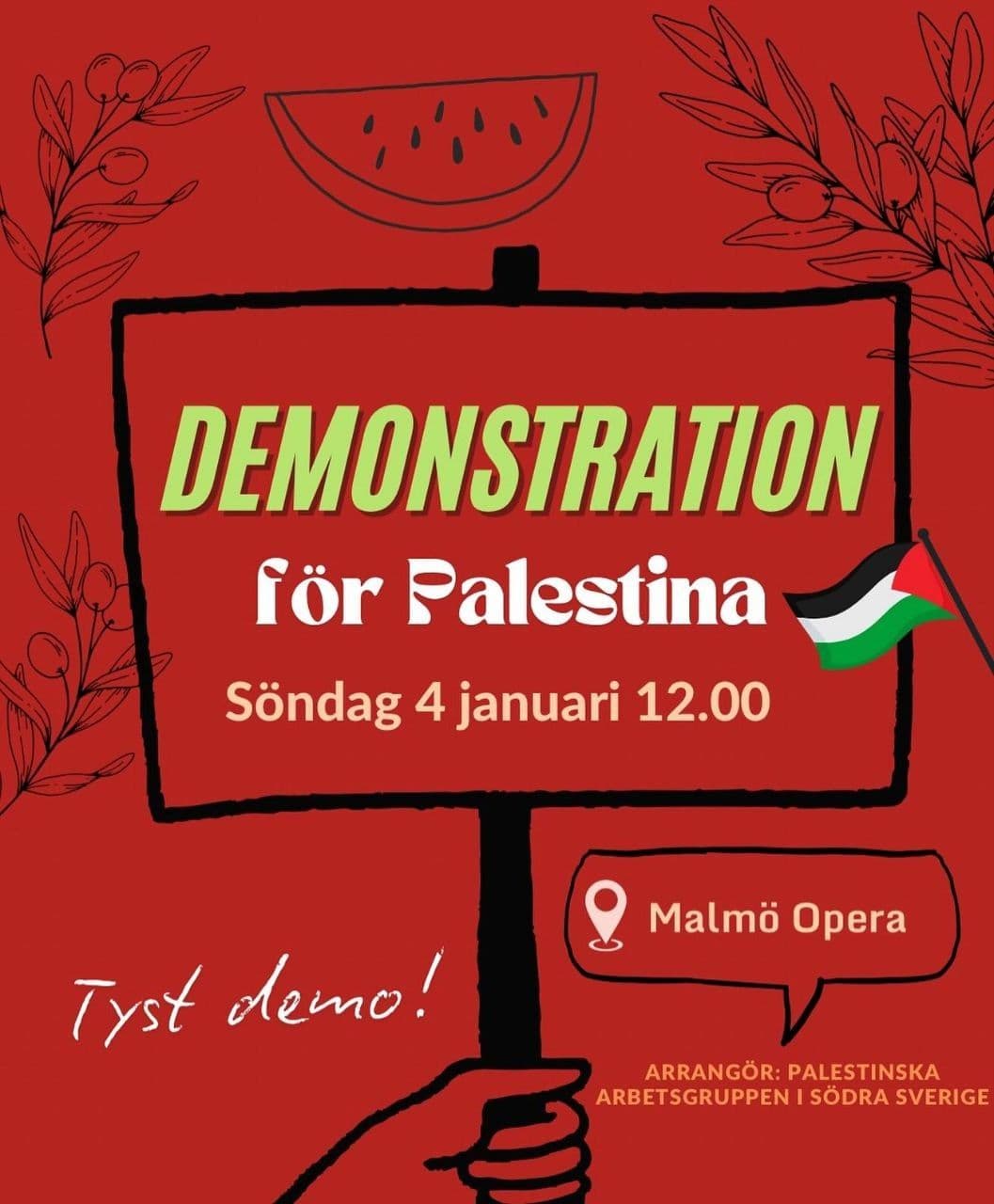 DEMONSTRATION för Palestina